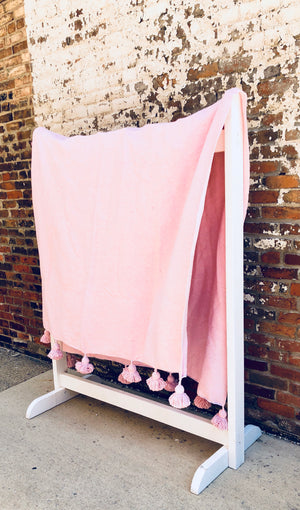 Light Pink Atlas Pom blanket