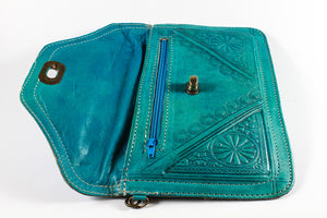 Turquoise-Wristlet-moroccan -handmade-100%-leather-moroccansway