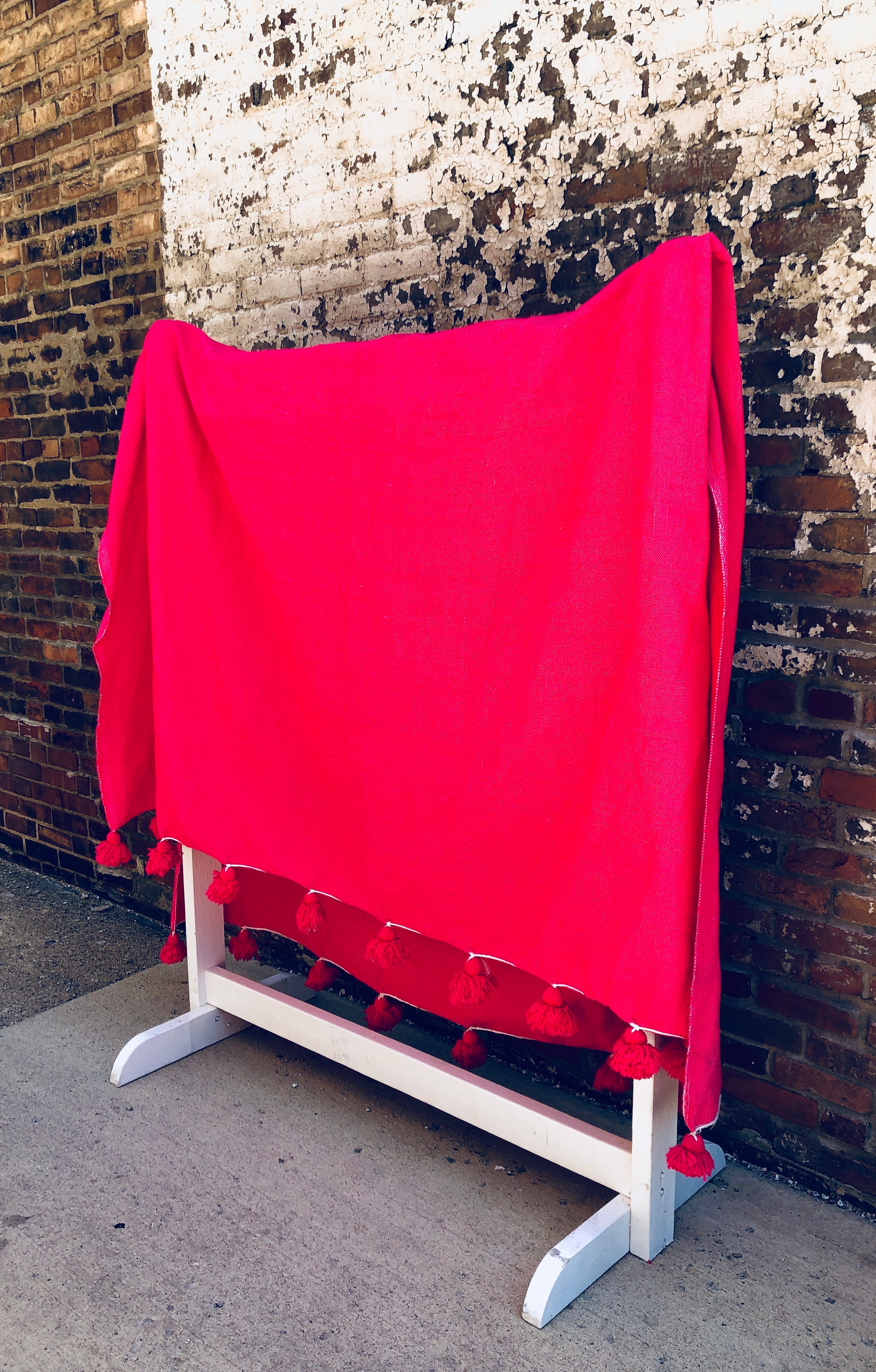 Hot Pink Moroccan Pompom Blanket