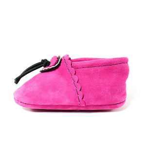 hot pink baby moccasins