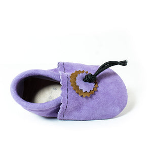 Lavender baby moccasins
