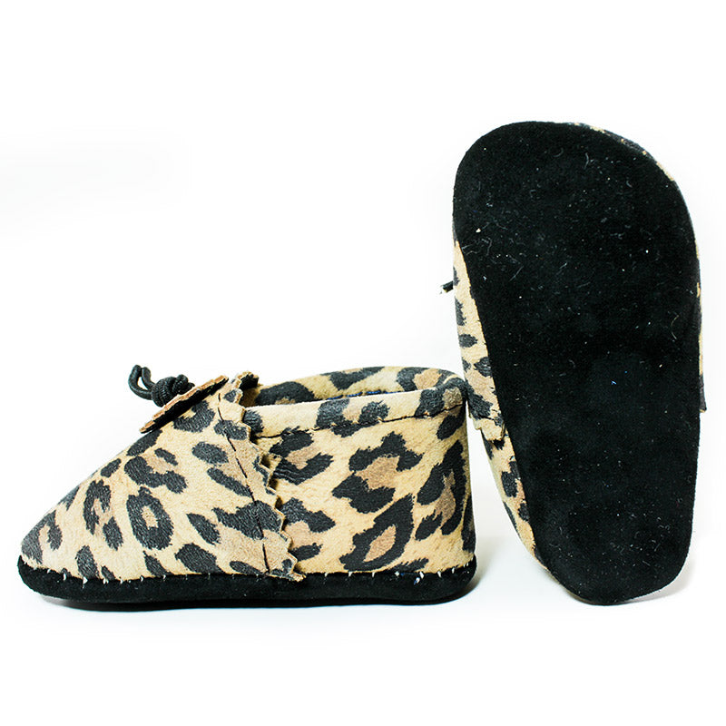 black and yallow Leopard Baby Moccasins