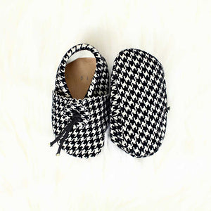 Houndstooth Baby Moccasins