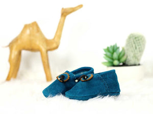 Turquoise Baby Moccasins