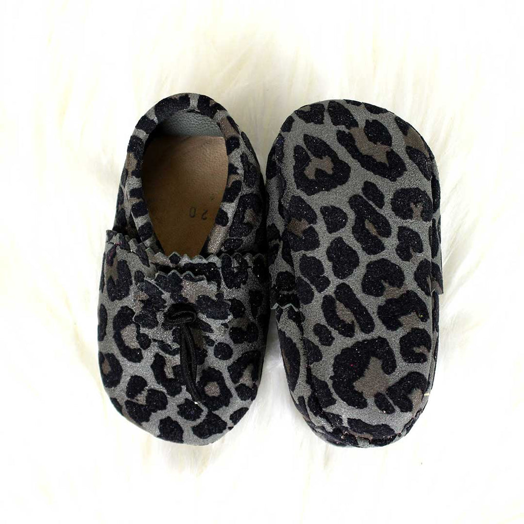Muted Leopard Baby Moccasins