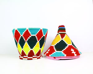 rainbow moroccan berber basket 