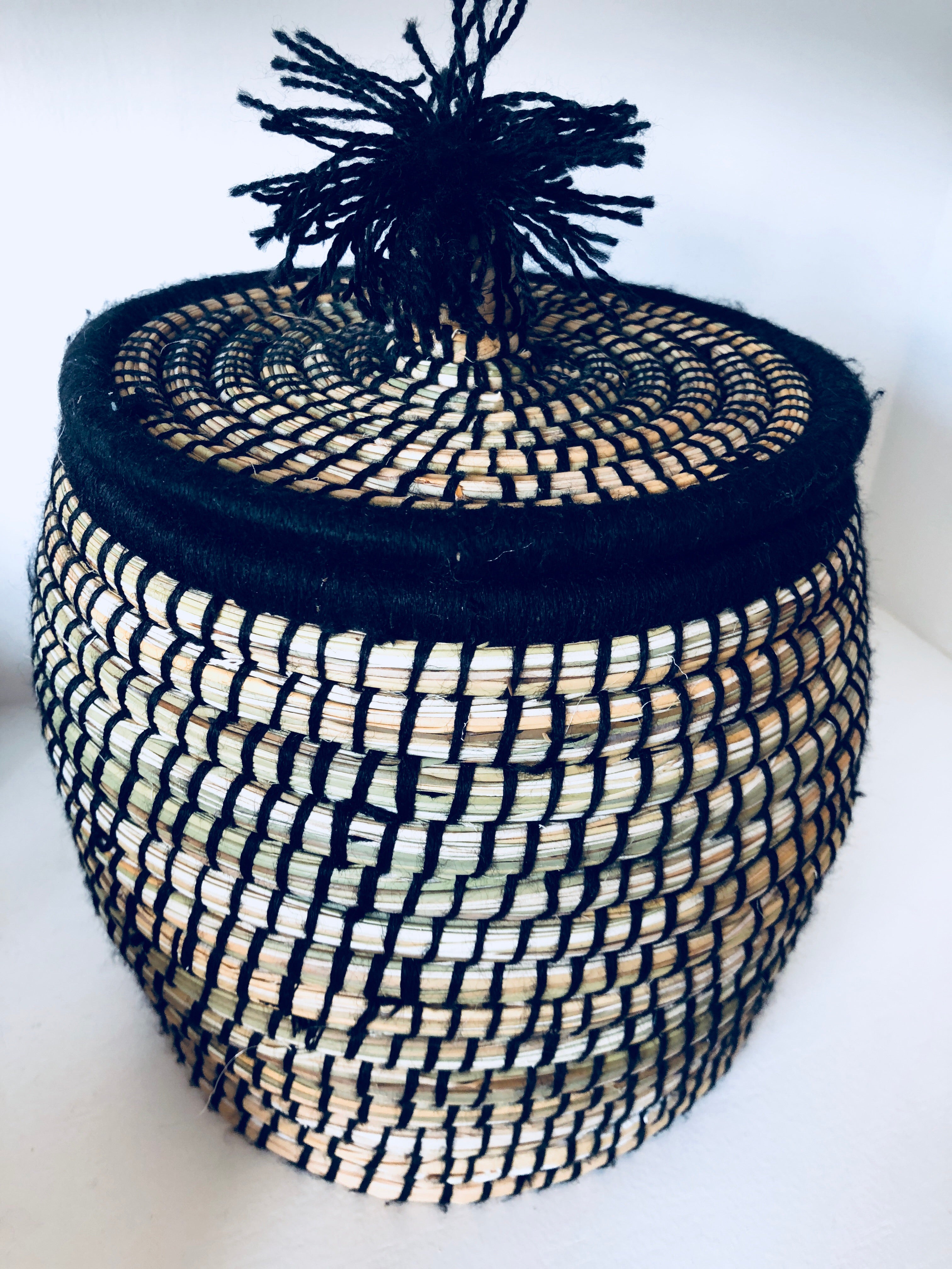 Black Pom Berber Basket