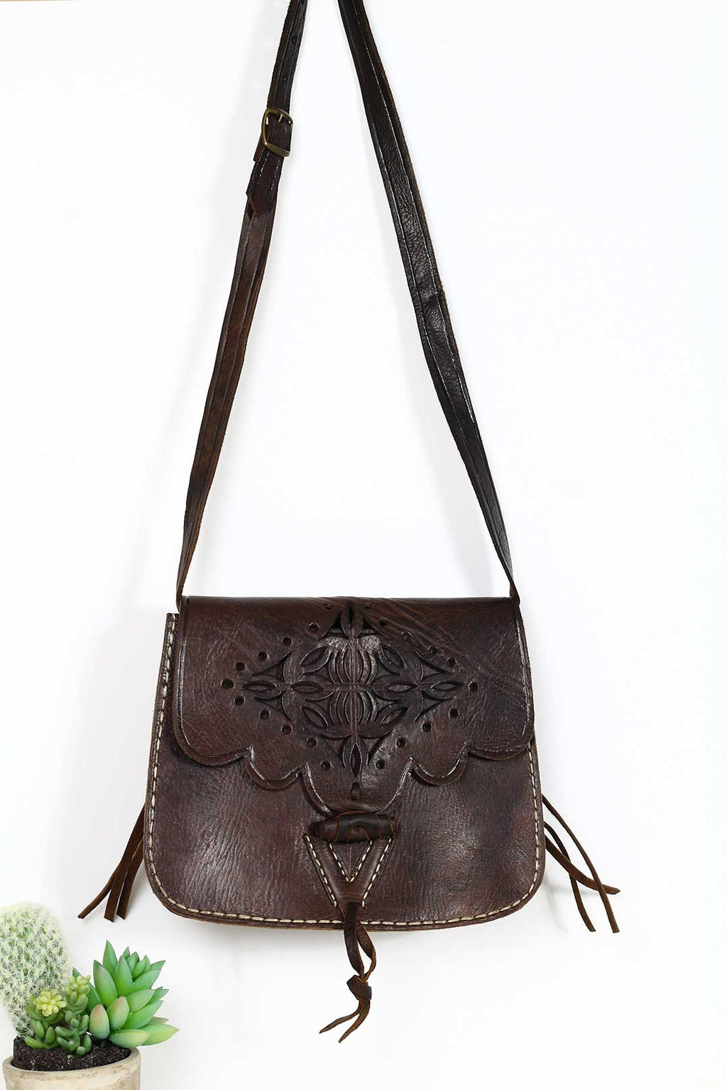 SAFI Tooled Leather Crossbody Bag