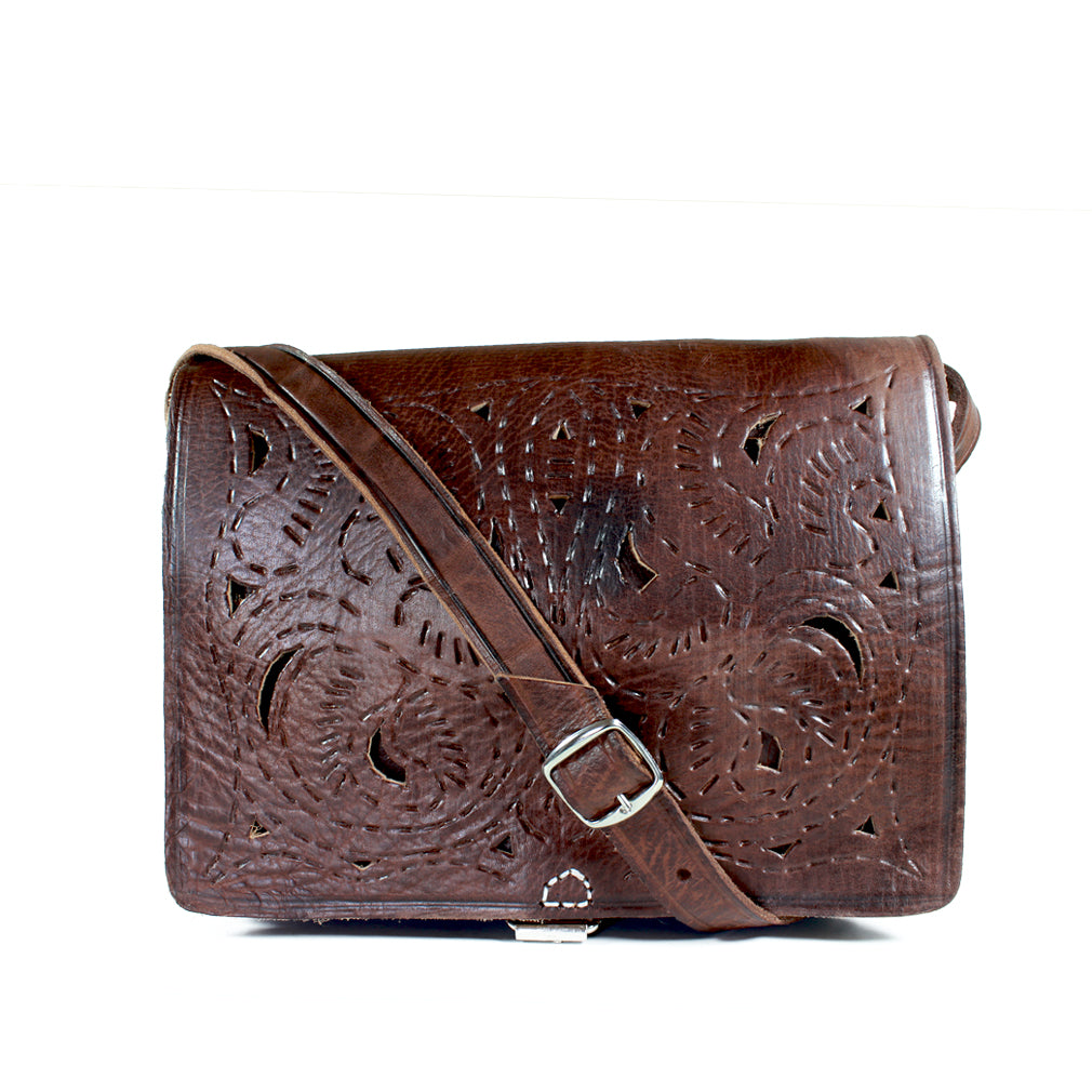Elegant Woven Leather Handbag - Marrakeche Crafts