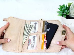 Moroccan Natural Trifold Wristlet