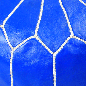 cobalt blue ottoman leather pouf