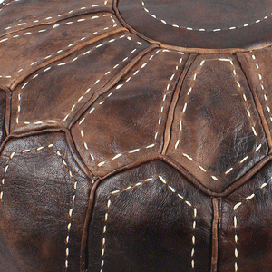 baseball moroccan leather pouf
