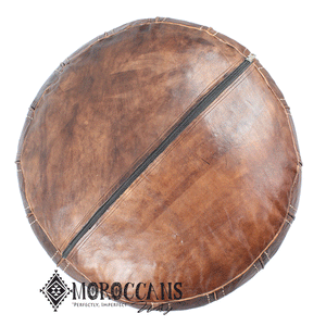 baseball moroccan leather pouf