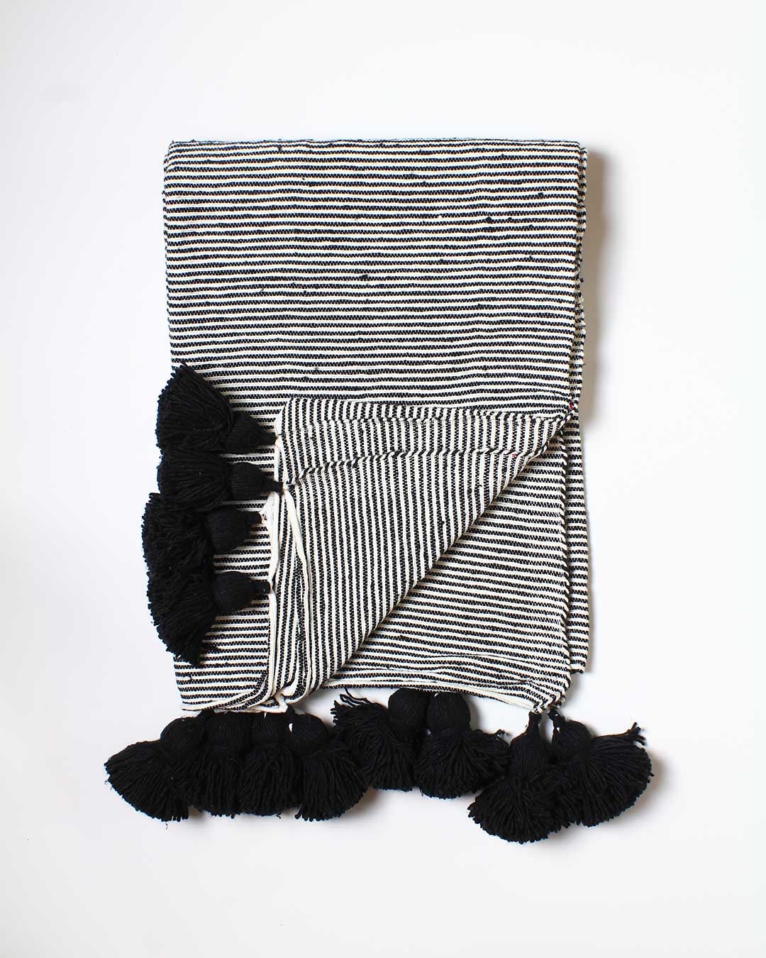 black and white pin stripe